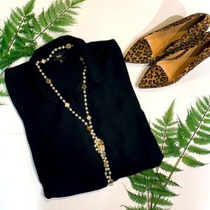 NWOT MOSSIMO Black Button up blouse